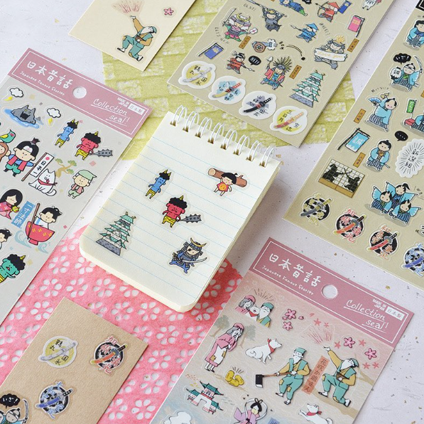 好きな人にはたまらない むかしむかしのお話シール シール ステッカー 歴史 歴女 戦国武将 新撰組 昔話 １００円で暮らしは楽しくなる Can Do